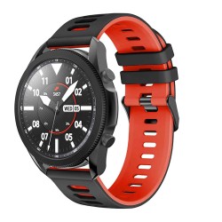 SILKASE Curea Elite Silicon Lichid Smartwatch (22mm), Negru/Roșu
