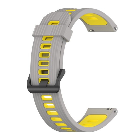 Curea SILKASE pentru Smartwatch Samsung/Huawei/Garmin/Xiaomi, Elite Strap Liquid silicone, 22mm, gri/galben (SILKASE, Xiaomi) by www.silkase.ro SILKASE Curea Elite Silicon Lichid Smartwatch (22mm), Gri/Galben (Xiaomi, W1131) by www.silkase.ro