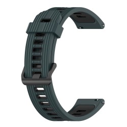 SILKASE Curea Elite Silicon Lichid Smartwatch (22mm), Verde Army/Negru