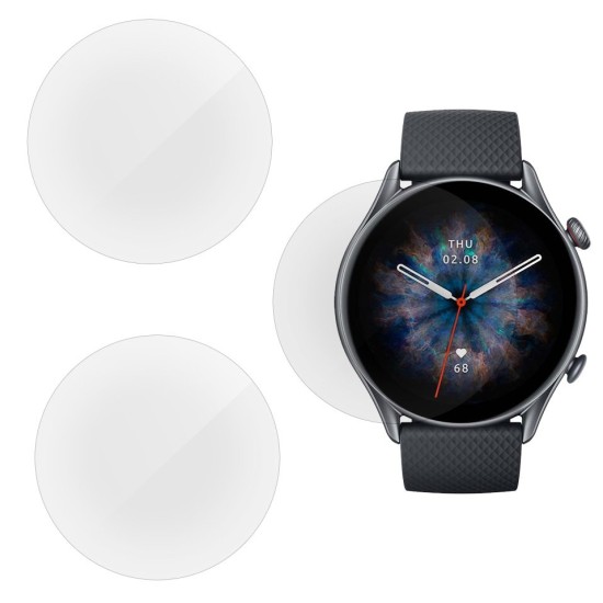 Set 3 folii SILKASE pentru Amazfit GTR 3 46mm, silicon, regenerabil, Full-display (SILKASE, Folie Silicon Smartwatch) by www.silkase.ro SILKASE Set 3 Folii Silicon Amazfit GTR 3 (46mm - 1.39 inch), Lucios (Folie Silicon Smartwatch, W0849) by www.silkase.ro