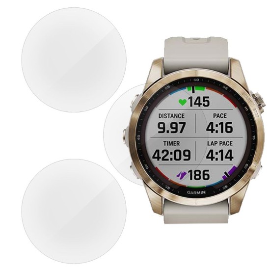 SILKASE Set 3 Folii Silicon Garmin Fenix 7S Solar (42mm - 1.2 inch), Lucios (Folie Silicon Smartwatch, W0856) by www.silkase.ro
