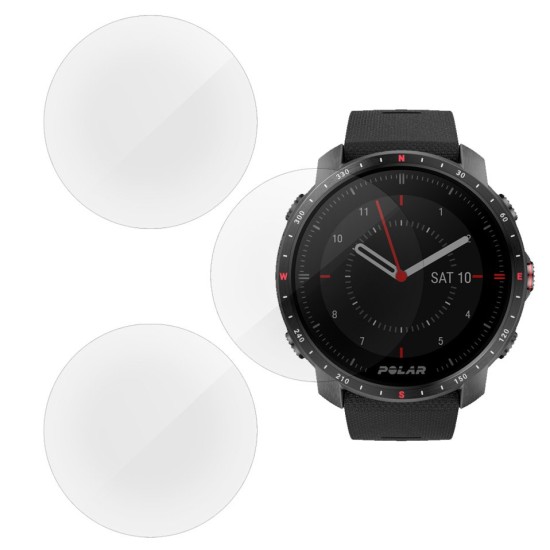 SILKASE Set 3 Folii Silicon Polar Grit X Pro (47mm - 1.2 inch), Lucios (Folie Silicon Smartwatch, W0862) by www.silkase.ro