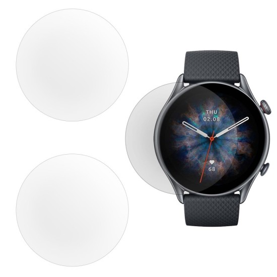 Set 3 folii mate SILKASE pentru Amazfit GTR 3 Pro 46mm, silicon, regenerabil, Full-display (SILKASE, Folie silicon smartwatch mate) by www.silkase.ro SILKASE Set 3 Folii Silicon Amazfit GTR 3 Pro (46mm - 1.45 inch), Mat (Folie silicon smartwatch mate, W0867) by www.silkase.ro