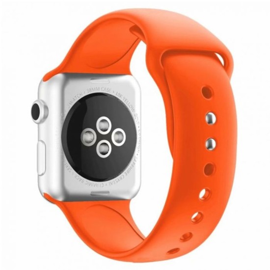 SILKASE Curea Sport Silicon Lichid Apple Watch 42/41/40/38mm (Seria 11/SE), Portocaliu (Apple, W0882) by www.silkase.ro