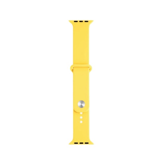 SILKASE Curea Silicon Lichid Apple Watch 42/41/40/38mm (Seria 11/SE), Galben Pal (Apple, W0908) by www.silkase.ro