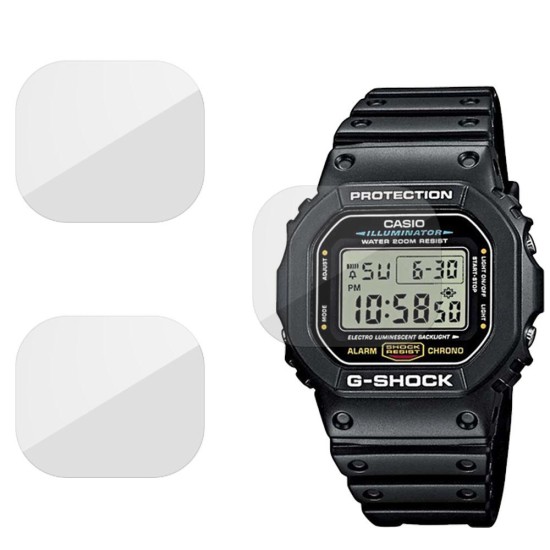SILKASE Set 3 Folii Silicon Regenerabil Full-display Casio DW-5600E-1V, Lucios (Folie Silicon Smartwatch, W0145) by www.silkase.ro