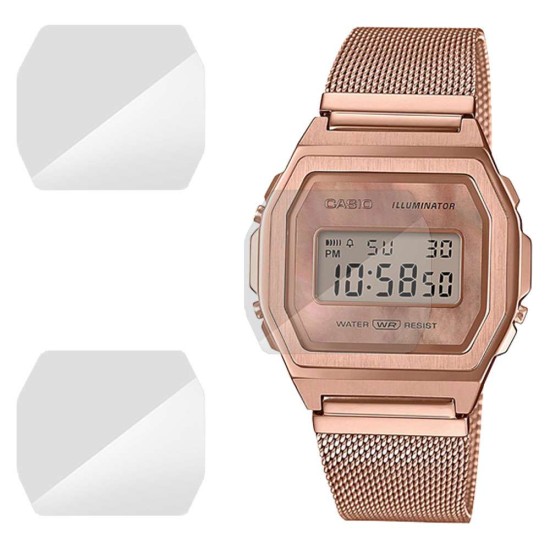 SILKASE Set 3 Folii Silicon Regenerabil Full-display Casio A1000MPG-9, Lucios (Folie Silicon Smartwatch, W0244) by www.silkase.ro