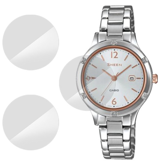 SILKASE Set 3 Folii Silicon Regenerabil Full-display Casio SHE-4533D-7AU, Lucios (Folie Silicon Smartwatch, W0248) by www.silkase.ro