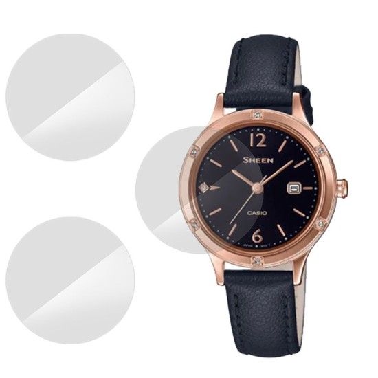 SILKASE Set 3 Folii Silicon Regenerabil Full-display Casio SHE-4533PGL-1A, Lucios (Folie Silicon Smartwatch, W0249) by www.silkase.ro