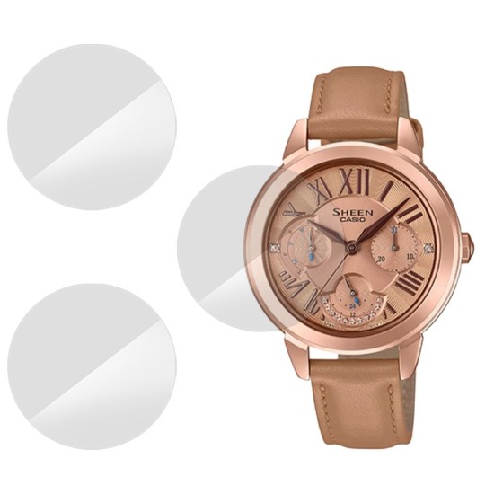 SILKASE Set 3 Folii Silicon Regenerabil Full-display Casio SHE-3059PGL-5A, Lucios (Folie Silicon Smartwatch, W0253) by www.silkase.ro
