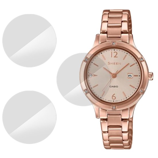 SILKASE Set 3 Folii Silicon Regenerabil Full-display Casio SHE-4533PG-4A, Lucios (Folie Silicon Smartwatch, W0256) by www.silkase.ro