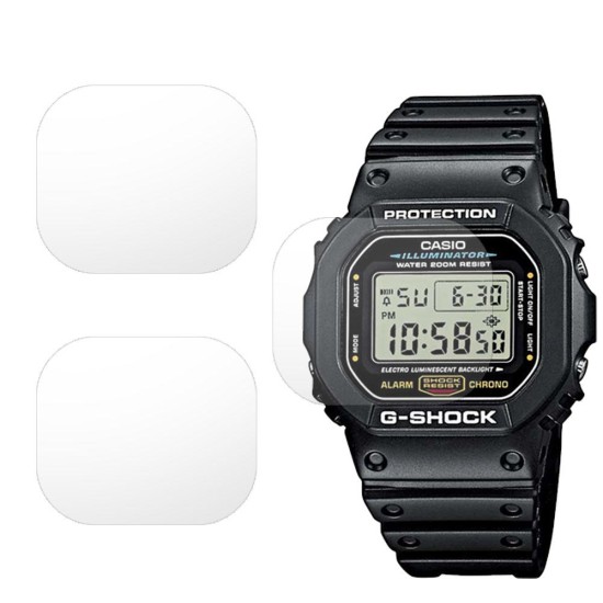 SILKASE Set 3 Folii Silicon Regenerabil Full-display Casio DW-5600E-1V, Mat (Folie silicon smartwatch mate, W0261) by www.silkase.ro
