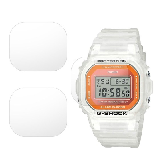SILKASE Set 3 Folii Silicon Regenerabil Full-display Casio DW-5600LS-7, Mat (Folie silicon smartwatch mate, W0274) by www.silkase.ro