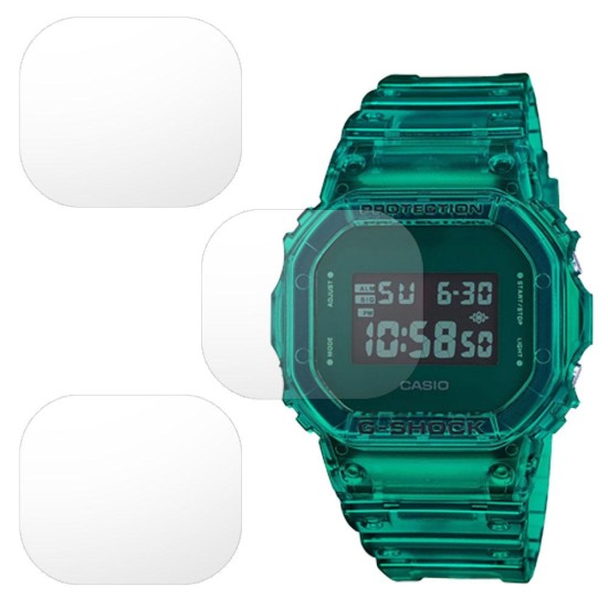 SILKASE Set 3 Folii Silicon Regenerabil Full-display Casio DW-5600SB-3, Mat (Folie silicon smartwatch mate, W0314) by www.silkase.ro