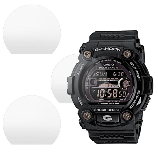 SILKASE Set 3 Folii Silicon Regenerabil Full-display Casio GW-7900B-1 (32mm), Mat (Folie silicon smartwatch mate, W0336) by www.silkase.ro
