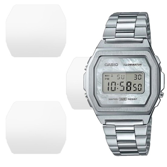 Set 3 folii mate SILKASE Casio A1000D-7, silicon, regenerabil, Full-display (SILKASE, Folie silicon smartwatch mate) by www.silkase.ro SILKASE Set 3 Folii Silicon Regenerabil Full-display Casio A1000D-7 (30mm), Mat (Folie silicon smartwatch mate, W0355) by www.silkase.ro