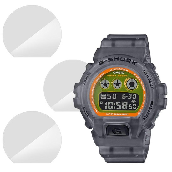 SILKASE Set 3 Folii Silicon Regenerabil Full-display Casio DW-6900LS-1, Lucios (Folie Silicon Smartwatch, W0165) by www.silkase.ro
