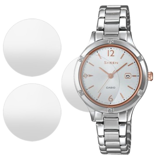 SILKASE Set 3 Folii Silicon Regenerabil Full-display Casio SHE-4533D-7AU (30mm), Mat (Folie silicon smartwatch mate, W0364) by www.silkase.ro