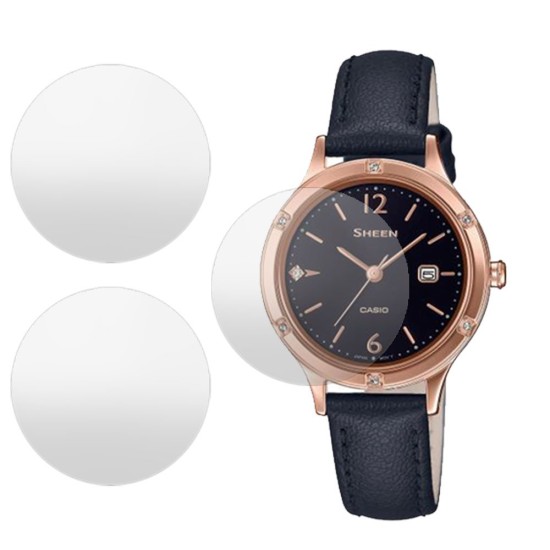 SILKASE Set 3 Folii Silicon Regenerabil Full-display Casio SHE-4533PGL-1A (30mm), Mat (Folie silicon smartwatch mate, W0365) by www.silkase.ro