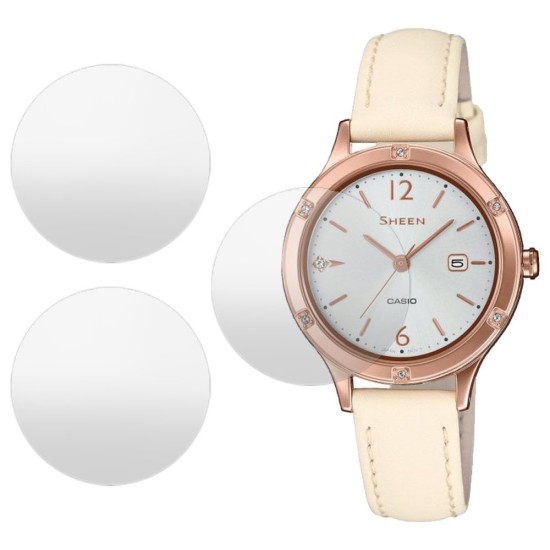 SILKASE Set 3 Folii Silicon Regenerabil Full-display Casio SHE-4533PGL-7A (30mm), Mat (Folie silicon smartwatch mate, W0366) by www.silkase.ro