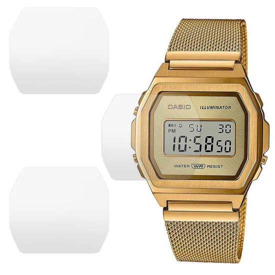 SILKASE Set 3 Folii Silicon Regenerabil Full-display Casio A1000MG-9 (30mm), Mat (Folie silicon smartwatch mate, W0373) by www.silkase.ro