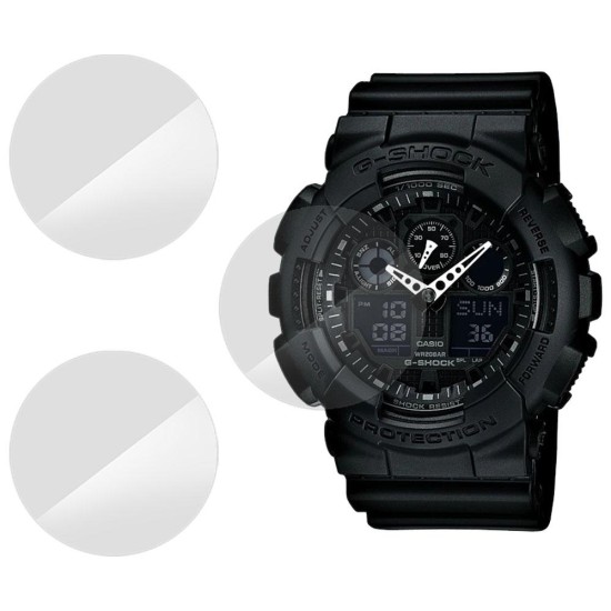 Set 3 folii SILKASE Casio GA-100-1A1, silicon, regenerabil, Full-display (SILKASE, Folie Silicon Smartwatch) by www.silkase.ro SILKASE Set 3 Folii Silicon Regenerabil Full-display Casio GA-100-1A1, Lucios (Folie Silicon Smartwatch, W0206) by www.silkase.ro