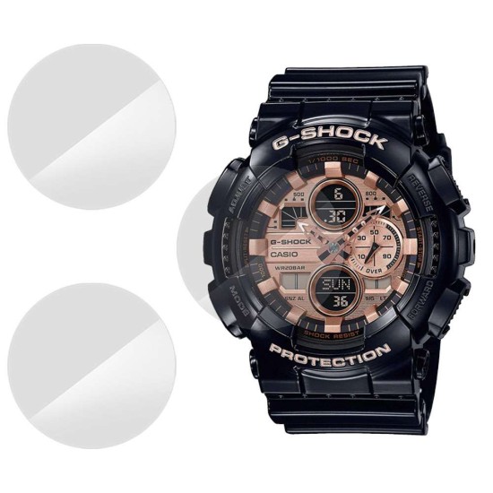 SILKASE Set 3 Folii Silicon Regenerabil Full-display Casio GA-140GB-1A2, Lucios (Folie Silicon Smartwatch, W0217) by www.silkase.ro