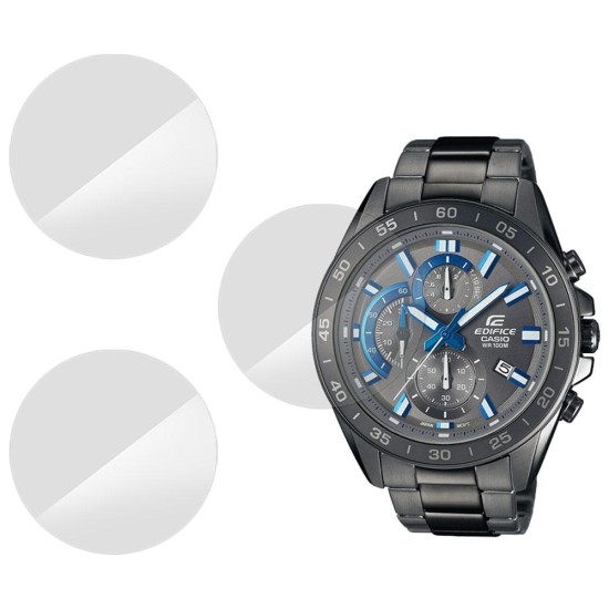 SILKASE Set 3 Folii Silicon Regenerabil Full-display Casio EFV-550GY-8A, Lucios (Folie Silicon Smartwatch, W0219) by www.silkase.ro