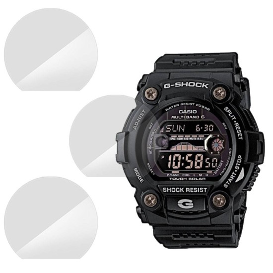 SILKASE Set 3 Folii Silicon Regenerabil Full-display Casio GW-7900B-1, Lucios (Folie Silicon Smartwatch, W0220) by www.silkase.ro