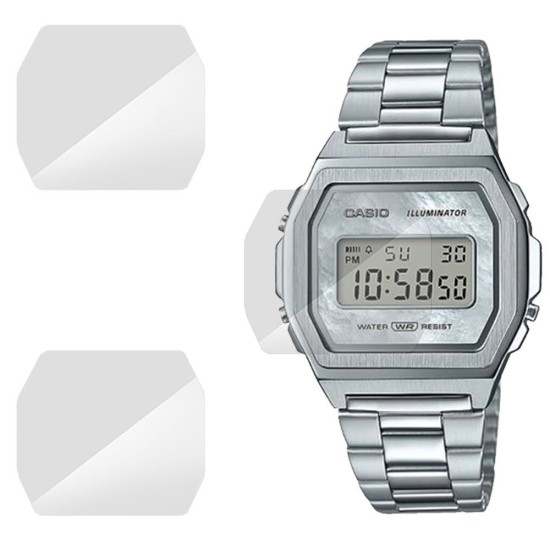 SILKASE Set 3 Folii Silicon Regenerabil Full-display Casio A1000D-7, Lucios (Folie Silicon Smartwatch, W0239) by www.silkase.ro