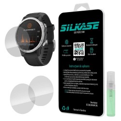SILKASE Set 3 Folii Silicon Regenerabil Full-display Garmin Fenix 6S (42mm - 1.2 inch), Lucios