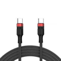 Cablu Silkase type C la type C, 2m, 5A/40W, negru Cablu Silkase type C la type C, 2m, 5A/40W, negru