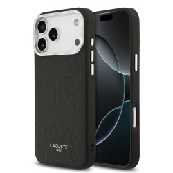 Husa Lacoste piele PU Champs Elysees MagSafe pentru iPhone 17 Pro Max negru