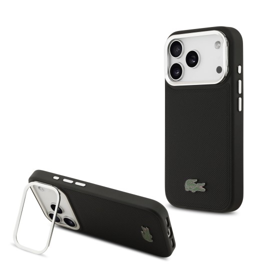 Husa Lacoste Iconic Petit Pique Camera Stand MagSafe pentru iPhone 17 Pro negru (Lacoste, iPhone 17 Pro) by www.silkase.ro Husa Lacoste Iconic Petit Pique Camera Stand MagSafe pentru iPhone 17 Pro negru (iPhone 17 Pro, LCHMP17LPCSLAK) by www.silkase.ro
