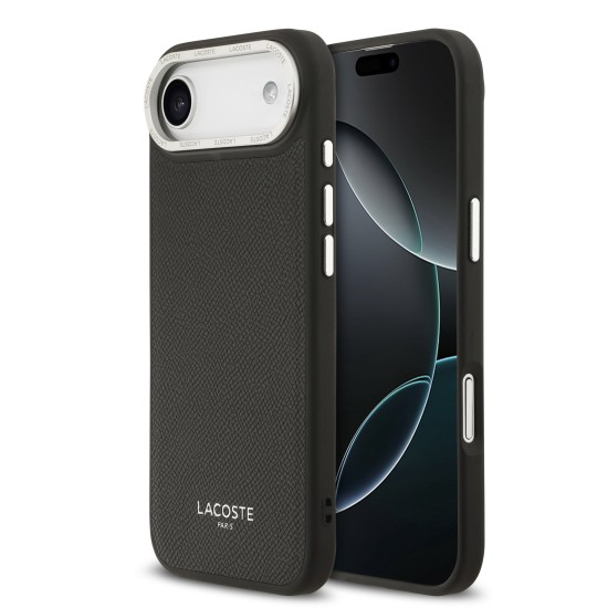 Husa Lacoste piele PU Champs Elysees MagSafe pentru iPhone 17 Air negru (iPhone Air, LCHMP17MPCESK) by www.silkase.ro
