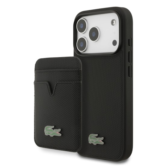 Husa Lacoste Iconic Petit Pique MagSafe pentru iPhone 17 Pro negru (iPhone 17 Pro, LCHMBWP17LPLAK) by www.silkase.ro