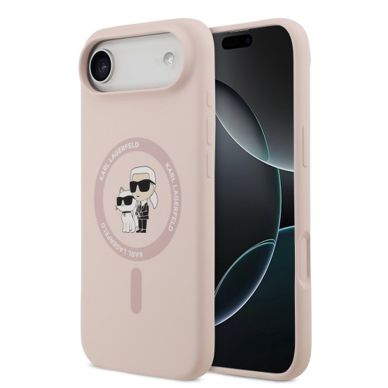 Husa Karl Lagerfeld Karl and Choupette MagSafe pentru iPhone 17 Air roz (iPhone Air, KLHMP17MSCMKCRHP) by www.silkase.ro