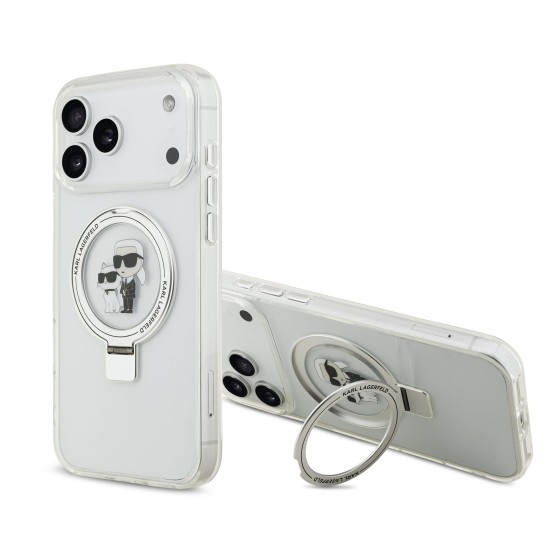 Husa Karl Lagerfeld Ringstand Karl and Choupette MagSafe pentru iPhone 17 Pro Max alb (Karl Lagerfeld, iPhone 17 Pro Max) by www.silkase.ro Husa Karl Lagerfeld Ringstand Karl and Choupette MagSafe pentru iPhone 17 Pro Max alb (iPhone 17 Pro Max, KLHMP17XHMRSKCH) by www.silkase.ro