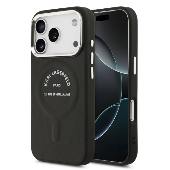 Husa Karl Lagerfeld PU RSG Logo MagSafe pentru iPhone 17 Pro Max negru (Karl Lagerfeld, iPhone 17 Pro Max) by www.silkase.ro Husa Karl Lagerfeld PU RSG Logo MagSafe pentru iPhone 17 Pro Max negru (iPhone 17 Pro Max, KLHMP17XPSKRSGEK) by www.silkase.ro