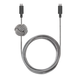 Cablu pentru incarcare si transfer de date Native Union Anchor, 2x USB-C, 240W, 3m, Negru/Alb