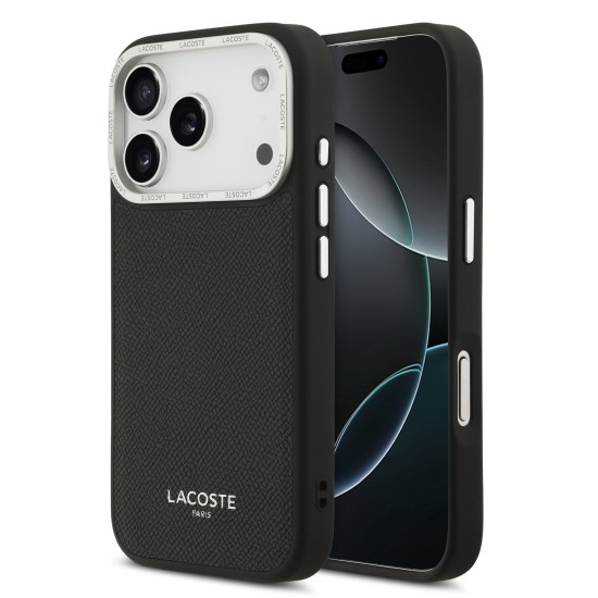 Husa Lacoste piele PU Champs Elysees MagSafe pentru iPhone 17 Pro negru (Lacoste, iPhone 17 Pro) by www.silkase.ro Husa Lacoste piele PU Champs Elysees MagSafe pentru iPhone 17 Pro negru (iPhone 17 Pro, LCHMP17LPCESK) by www.silkase.ro