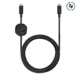 Cablu pentru incarcare si transfer de date Native Union Anchor, 2x USB-C, 240W, 3m, Negru