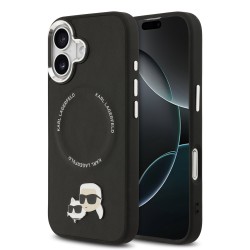 Husa Karl Lagerfeld PU Karl and Choupette Heads Pins MagSafe pentru iPhone 17 negru Husa Karl Lagerfeld PU Karl and Choupette Heads Pins MagSafe pentru iPhone 17 negru