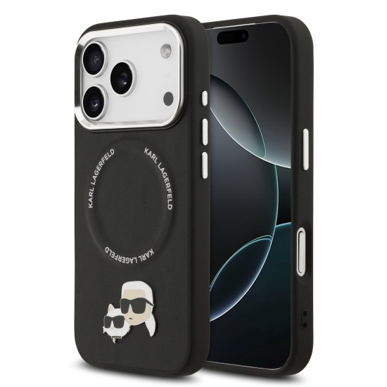 Husa Karl Lagerfeld PU Karl and Choupette Heads Pins MagSafe pentru iPhone 17 Pro Max negru (Karl Lagerfeld, iPhone 17 Pro Max) by www.silkase.ro Husa Karl Lagerfeld PU Karl and Choupette Heads Pins MagSafe pentru iPhone 17 Pro Max negru (iPhone 17 Pro Max, KLHMP17XPSMLRKCK) by www.silkase.ro