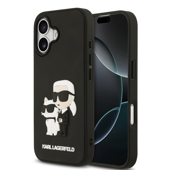 Husa Karl Lagerfeld 3D Rubber Karl and Choupette pentru iPhone 17 negru (iPhone 17, KLHCP17S3DRKCNK) by www.silkase.ro