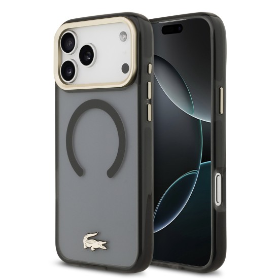 Husa Lacoste PC/TPU Frosted Finish auriu Logo MagSafe pentru iPhone 17 Pro Max negru (Lacoste, iPhone 17 Pro Max) by www.silkase.ro Husa Lacoste PC/TPU Frosted Finish auriu Logo MagSafe pentru iPhone 17 Pro Max negru (iPhone 17 Pro Max, LCHMP17XUFWAK) by www.silkase.ro
