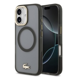 Husa Lacoste PC/TPU Frosted Finish auriu Logo MagSafe pentru iPhone 17 negru Husa Lacoste PC/TPU Frosted Finish auriu Logo MagSafe pentru iPhone 17 negru