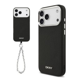 Husa DKNY piele PU Metal Logo MagSafe Zadní iPhone 17 Pro Max negru
