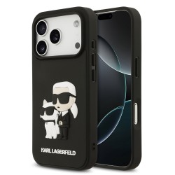 Husa Karl Lagerfeld 3D Rubber Karl and Choupette pentru iPhone 17 Pro negru Husa Karl Lagerfeld 3D Rubber Karl and Choupette pentru iPhone 17 Pro negru