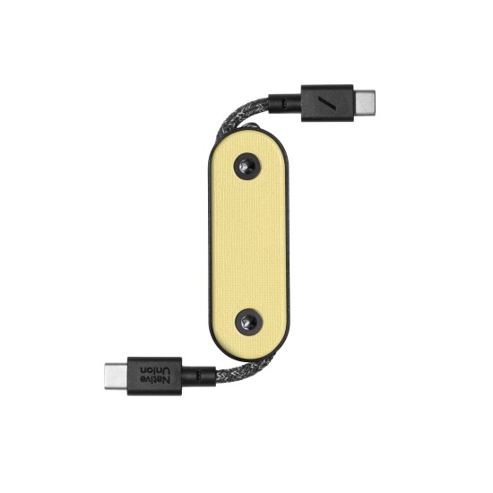 Cablu pentru incarcare si transfer de date Native Union Pocket, 2x USB-C, 60W, 17cm, Galben (iPhone 17 Pro Max, POCK-C-LMO-NP) by www.silkase.ro